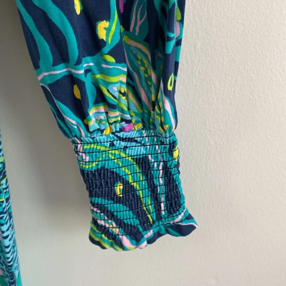 Lilly Pulitzer Vibrant Blue Patterned Dress XS - Picture 4 of 8